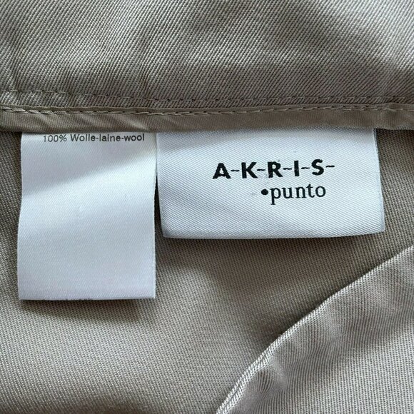 AKRIS Punto Women's Sz 10 Tan 100% Wool Pleated Dress Pants Trousers Side Zip - Picture 5 of 10